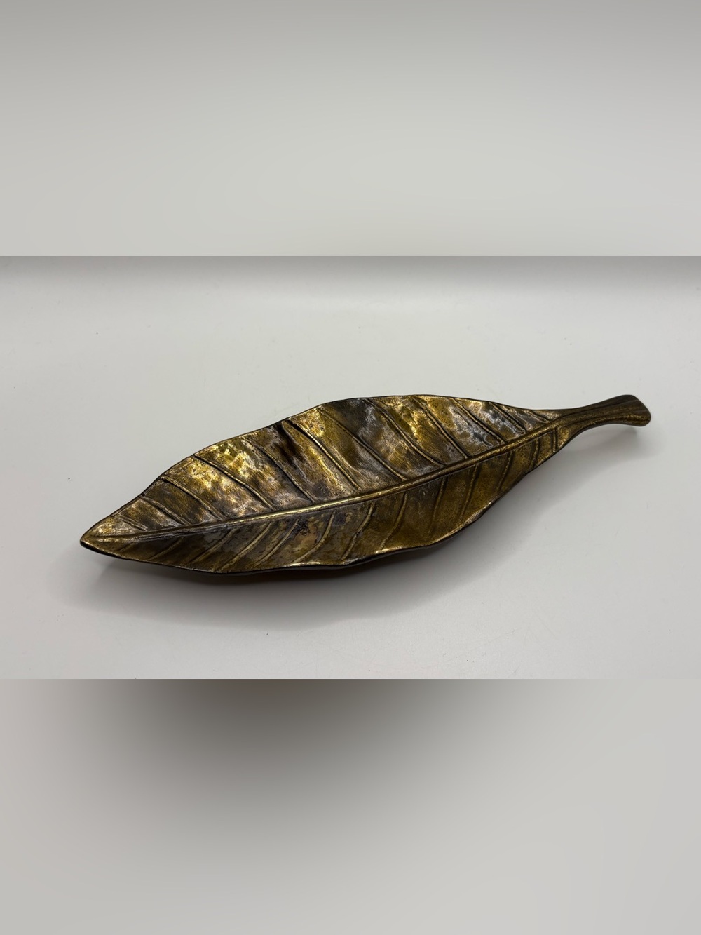 Vintage Winston Select Trading Co Tobacco Leaf Brass Tone Ashtray Trinket Dish